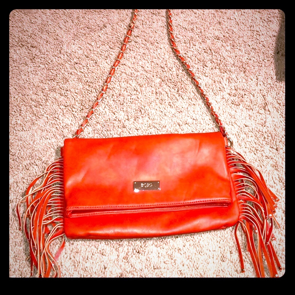 BCBG Paris Fringe Flap Shoulder Bag Clutch